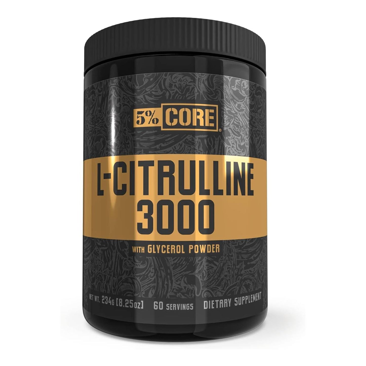 5% Nutrition Core L-Citrulline & Glycerol Pre-Workout Booster, Unflavored (60 Servings)