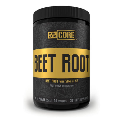 5% Nutrition Core Beet Root Pre-Workout Powder, Vegan & Keto (6000mg, 30 Servings, Fruit Punch)