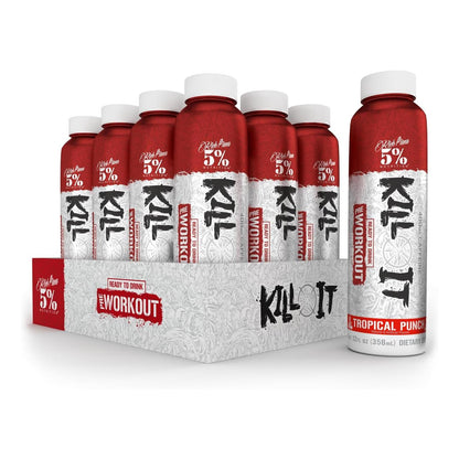 5% Nutrition Kill It Pre-Workout Energy Drink (12 Pack, Tropical Punch, 400mg Caffeine)