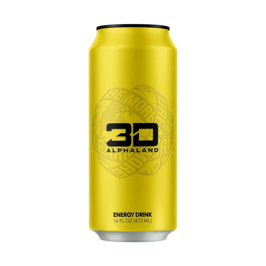 3D Energy Alphaland Sugar-Free Pre-Workout Drink (16oz, 12 Pack, Yellow)