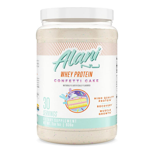 Alani Nu Whey Protein Powder Confetti Cake, Low Sugar, 23g Protein (30 Servings)