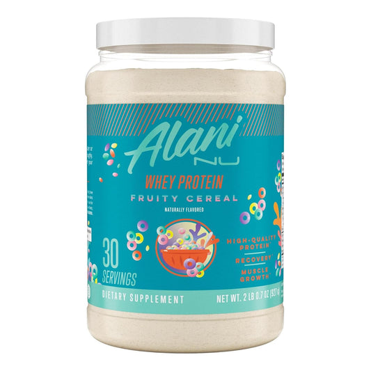 Alani Nu Whey Protein Powder Fruity Cereal, Low Sugar, 23g Protein (30 Servings)