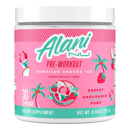 Alani Nu Hawaiian Shaved Ice Pre-Workout Powder (200mg Caffeine, 30 Servings)