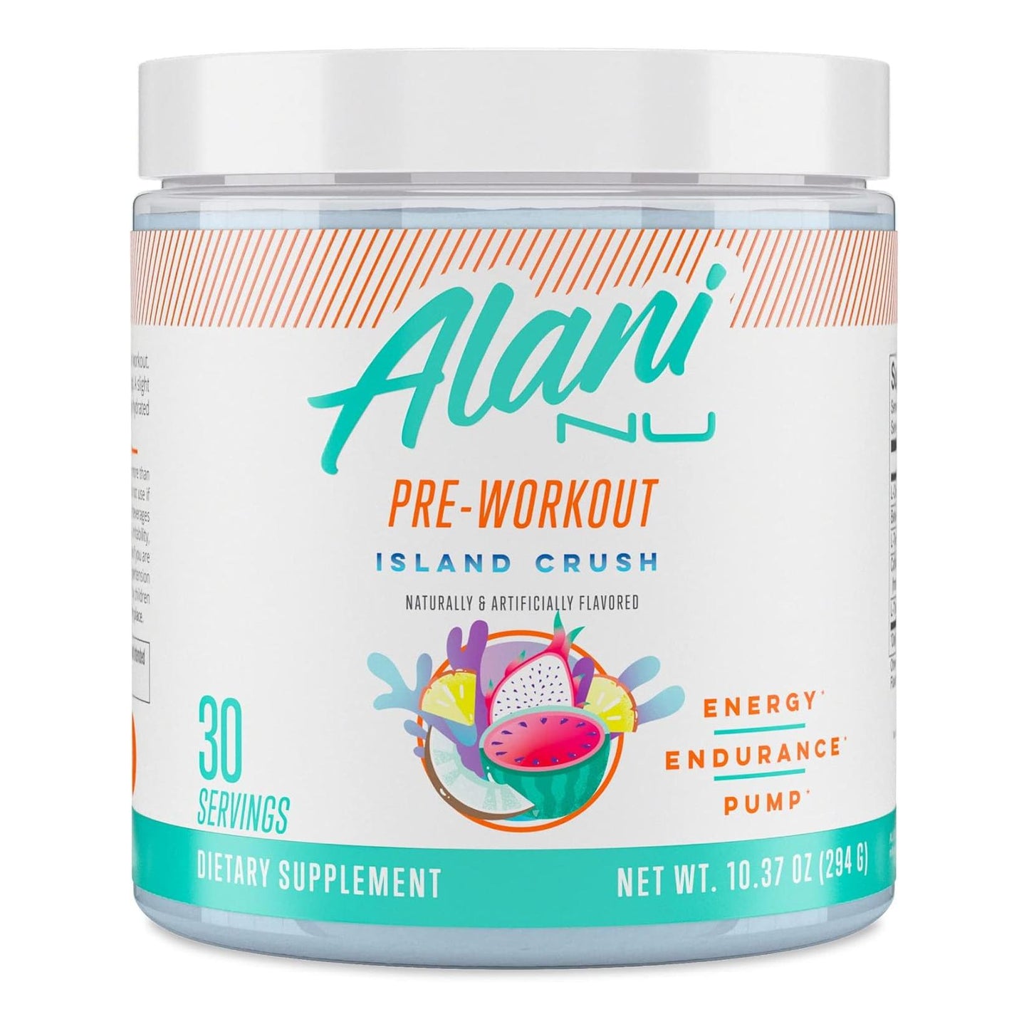 Alani Nu Island Crush Pre-Workout, 200mg Caffeine, Sugar Free (30 Servings)