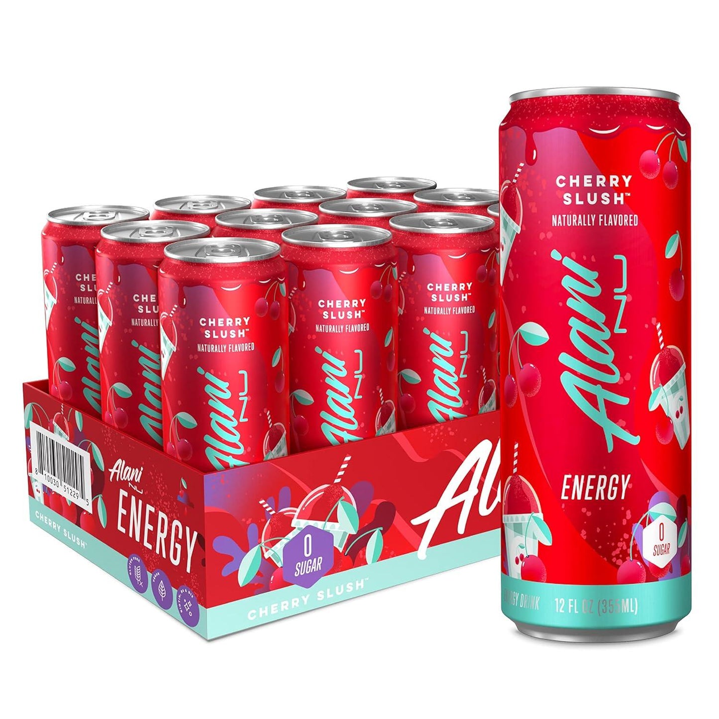 Alani Nu Cherry Slush Energy Drink (12oz, 12 Cans)