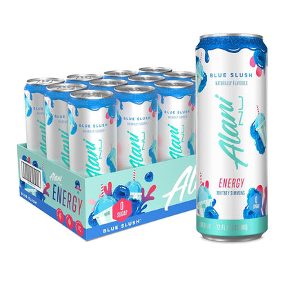 Alani Nu Blue Slush Energy Drink, 200mg Caffeine, Zero Sugar (12 Pack, 12 Fl Oz)