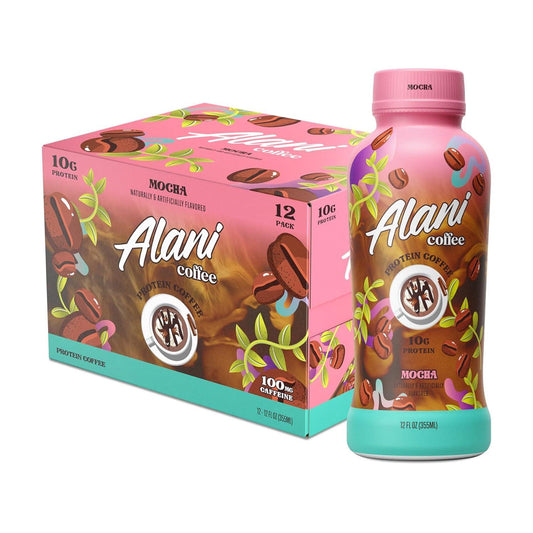 Alani Nu Mocha Protein Coffee, 10g Protein, 100mg Caffeine (12 Pack, 12 Fl Oz)