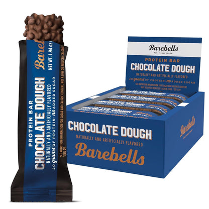 Barebells Chocolate Dough Protein Bars, 20g Protein, 1g Sugar (12 Pack, 1.9oz)