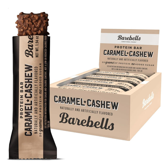 Barebells Caramel Cashew Protein Bars, 20g Protein, Low Sugar (12ct, 1.9oz)