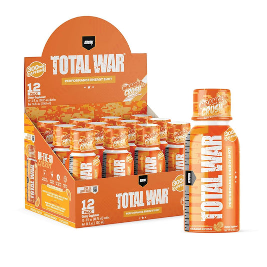 REDCON1 Total War Energy Shots - 300mg Caffeine, 0 Sugar, Orange Crush (12ct)