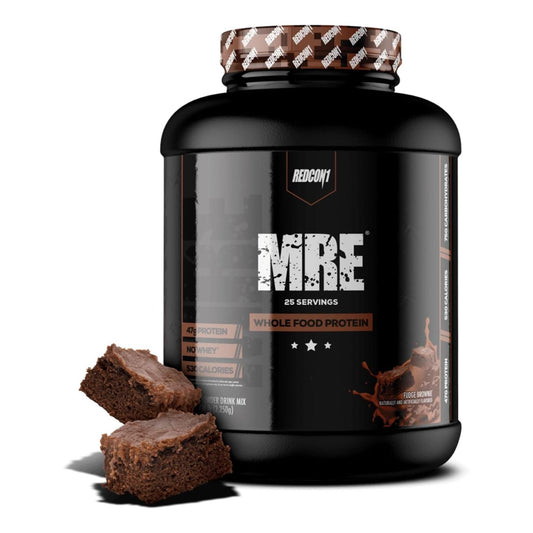 REDCON1 MRE Protein Powder, Fudge Brownie - Whole Food Meal Replacement (25 Servings)