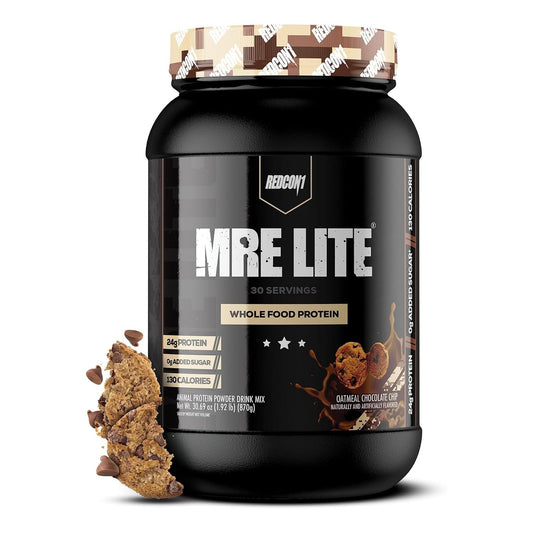 REDCON1 MRE Lite Whole Food Protein, Oatmeal Chocolate Chip (30 Servings)