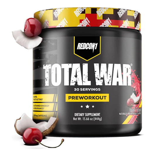 REDCON1 Total War Pre Workout - Pump Boosting, Tiger's Blood (30 Servings)