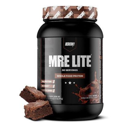 REDCON1 MRE Lite Whole Food Protein, Fudge Brownie - Low Carb (30 Servings)