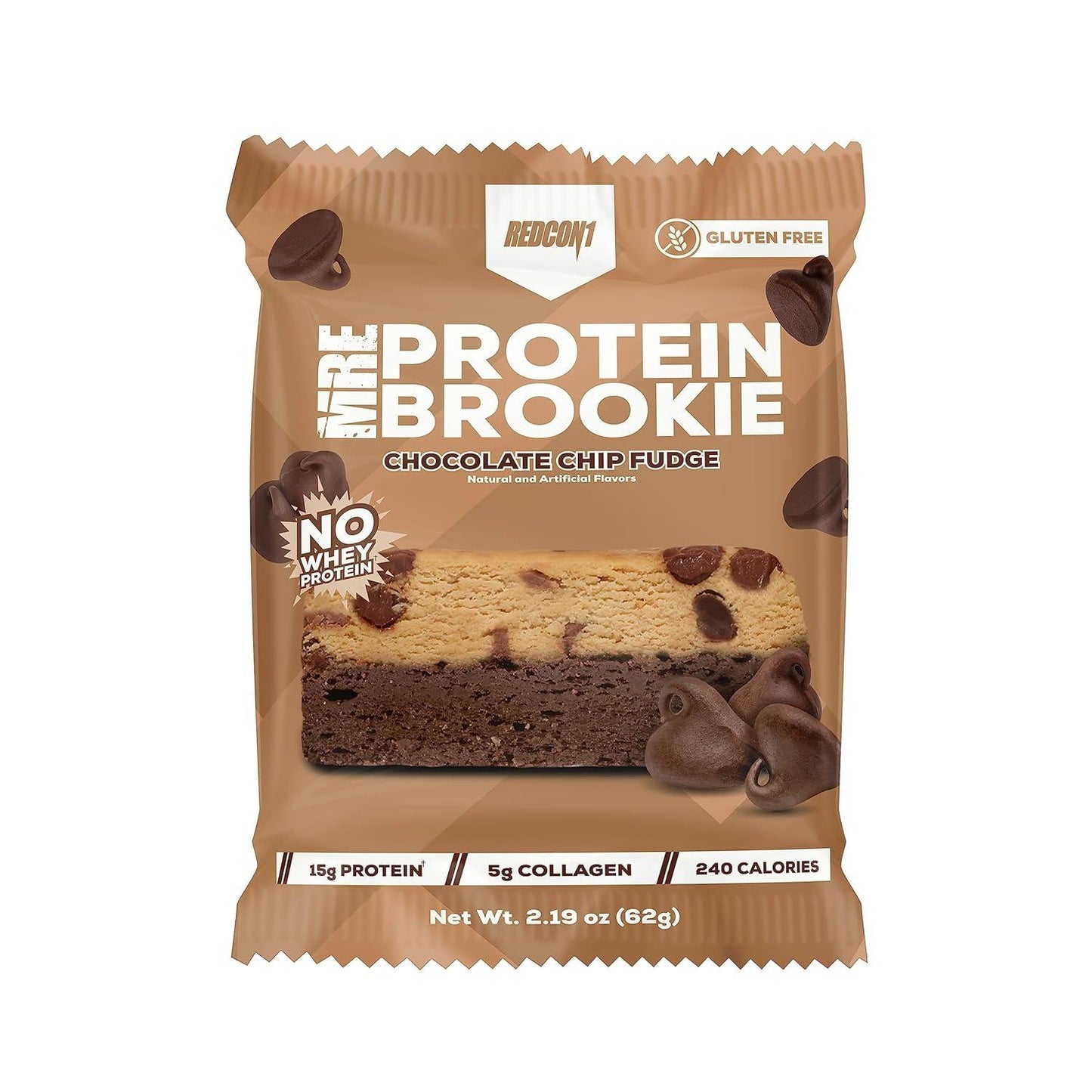 REDCON1 MRE Brookie Protein Snack - Chocolate Chip Fudge (12 Pack)