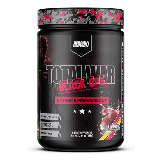 REDCON1 Total War Black Ops Preworkout, Tigers Blood, 400mg Caffeine (20 Servings)