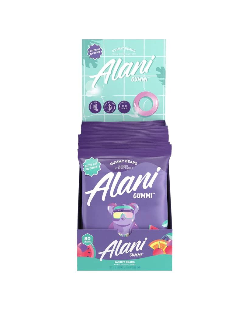 Alani Gummis Low Sugar Gummy Bears, Gluten-Free, 7g Fiber (Pack of 12)