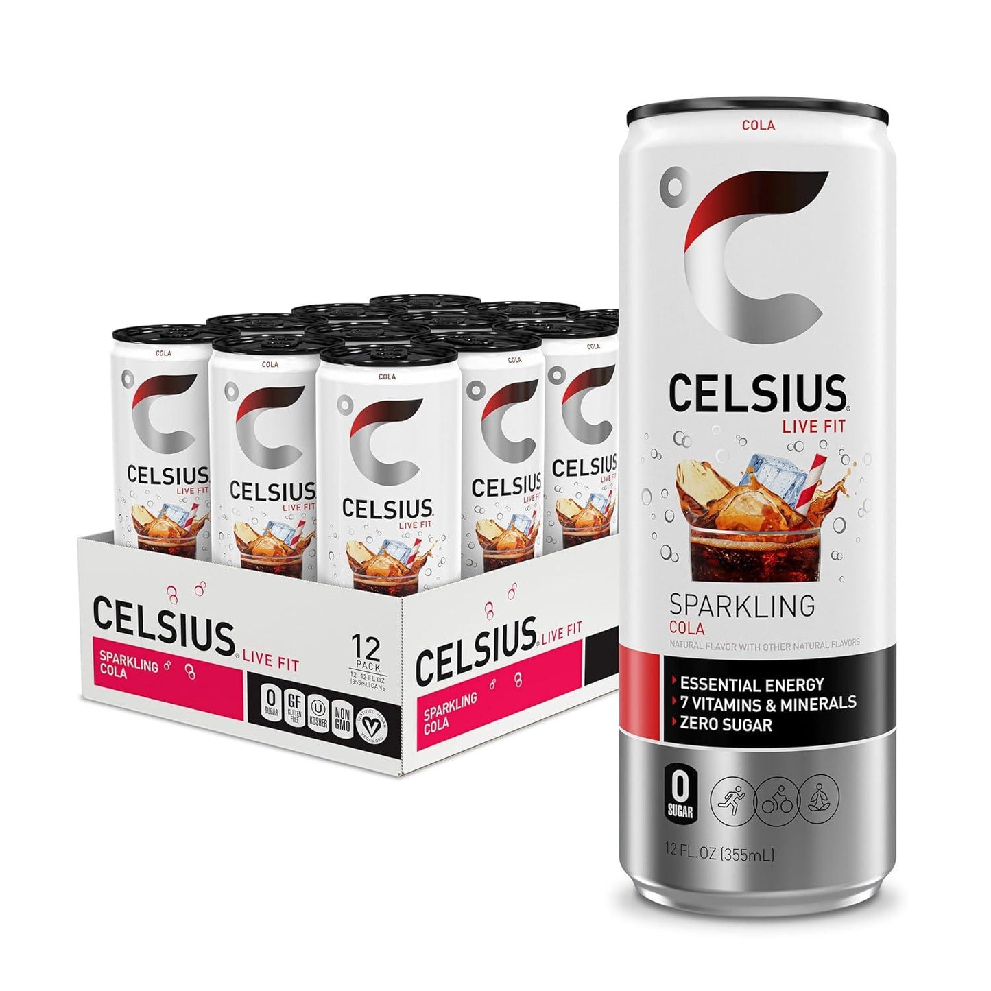 CELSIUS Sparkling Cola Energy Drink (12 Fl Oz, Pack of 12)