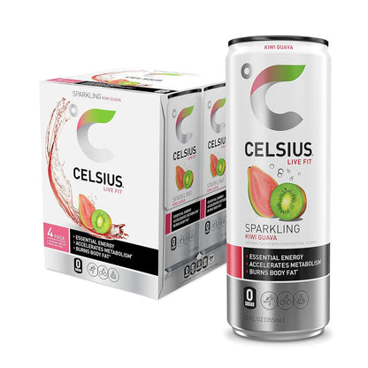 CELSIUS Sparkling Kiwi Guava Energy Drink (12 Fl Oz, Pack of 4)