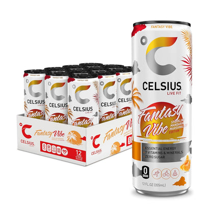 CELSIUS Sparkling Fantasy Vibe Energy Drink (12 Fl Oz, Pack of 12)