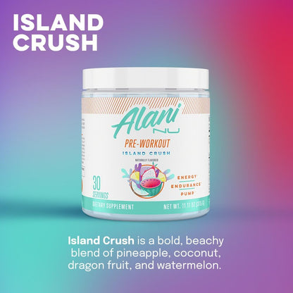 Alani Nu Island Crush Pre-Workout, 200mg Caffeine, Sugar Free (30 Servings)