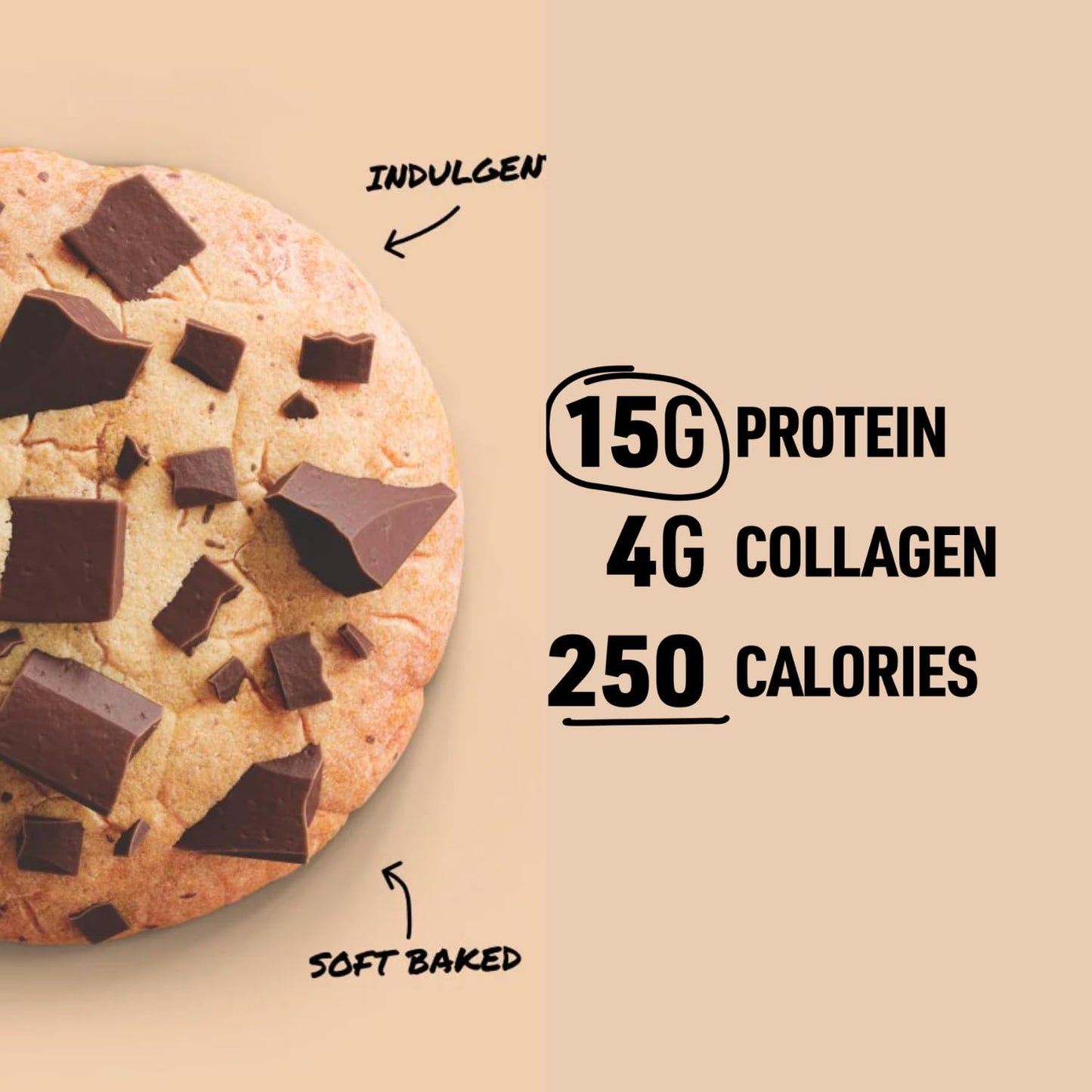 CTRL Soft Baked Chocolate Chunk Protein Cookies (12 Pack, 15g Protein, 4g Collagen & Fiber)