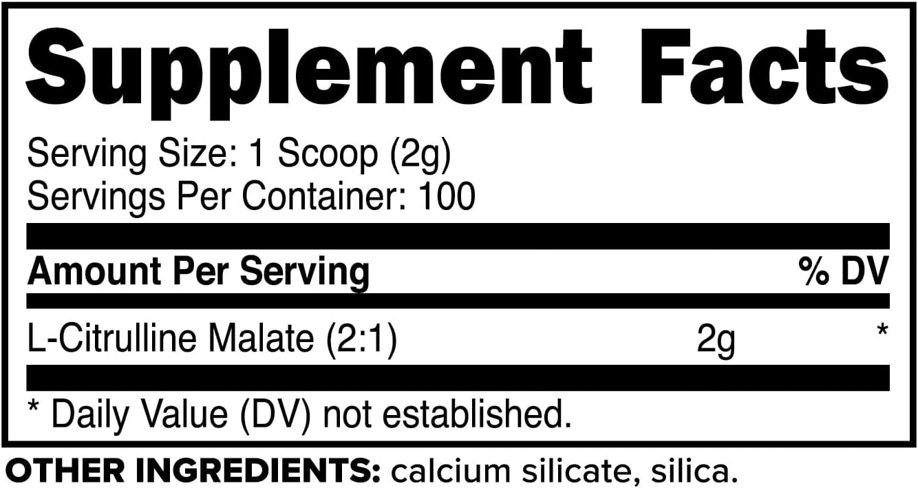 PrimaForce L-Citrulline Malate Powder, Unflavored Pre-Workout (200g)