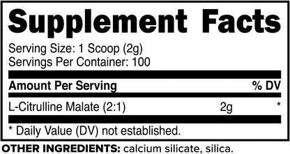 PrimaForce L-Citrulline Malate Powder, Unflavored Pre-Workout (200g)