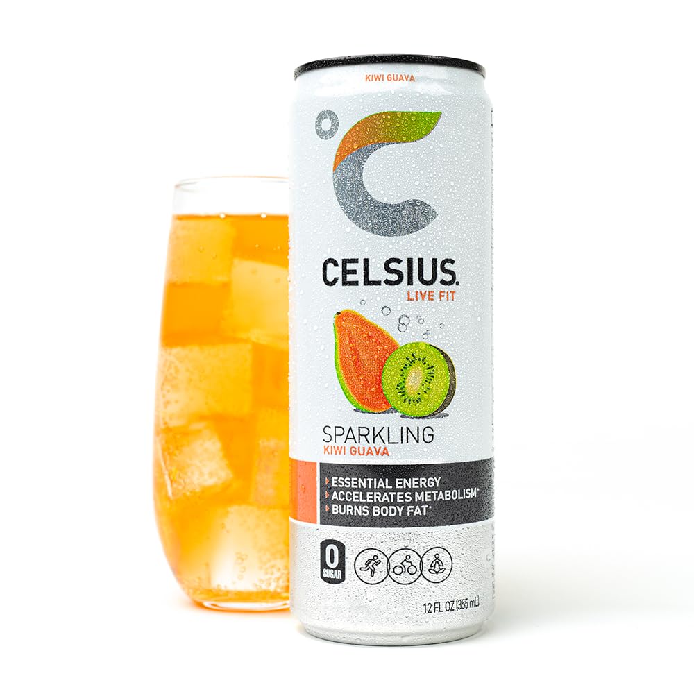 CELSIUS Sparkling Kiwi Guava Energy Drink (12 Fl Oz, Pack of 4)