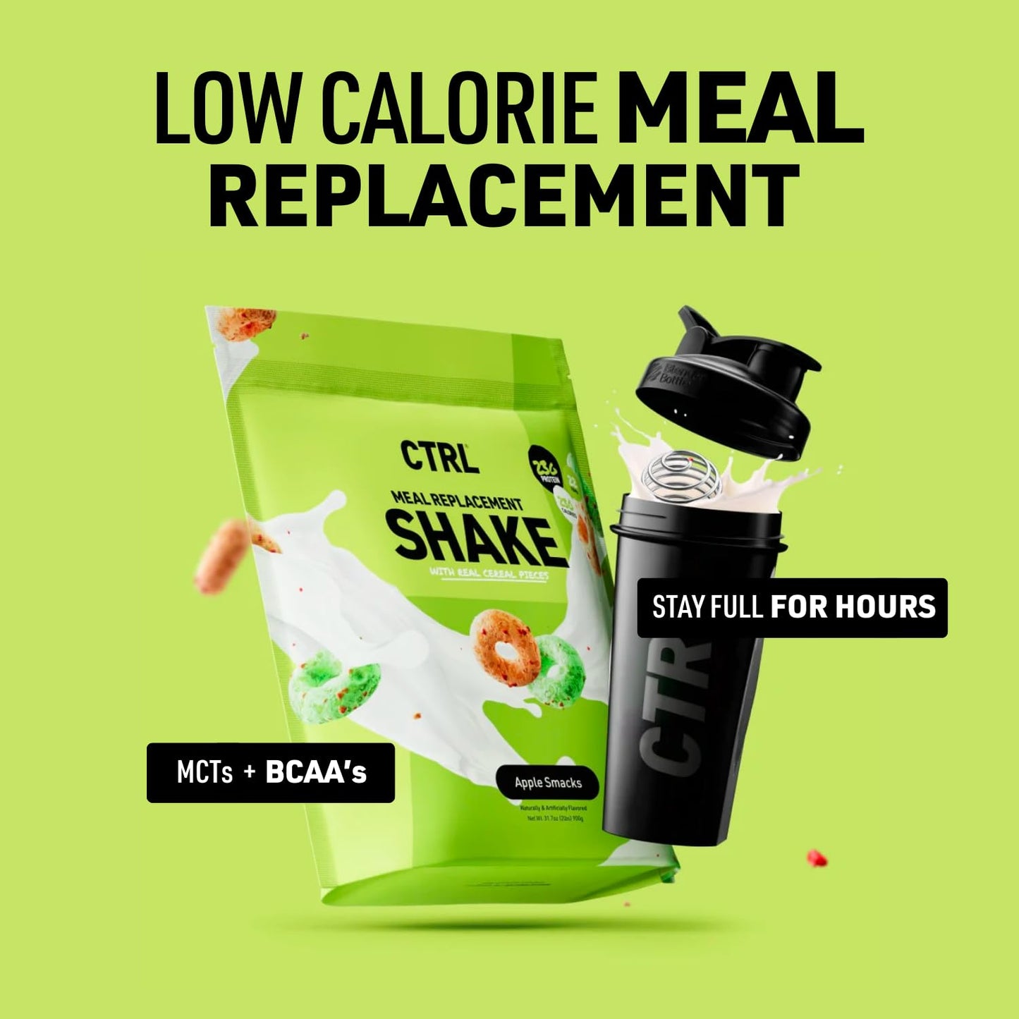 CTRL Apple Smacks Meal Replacement Shake, 23g Protein, 15 Servings (Cereal Pieces)