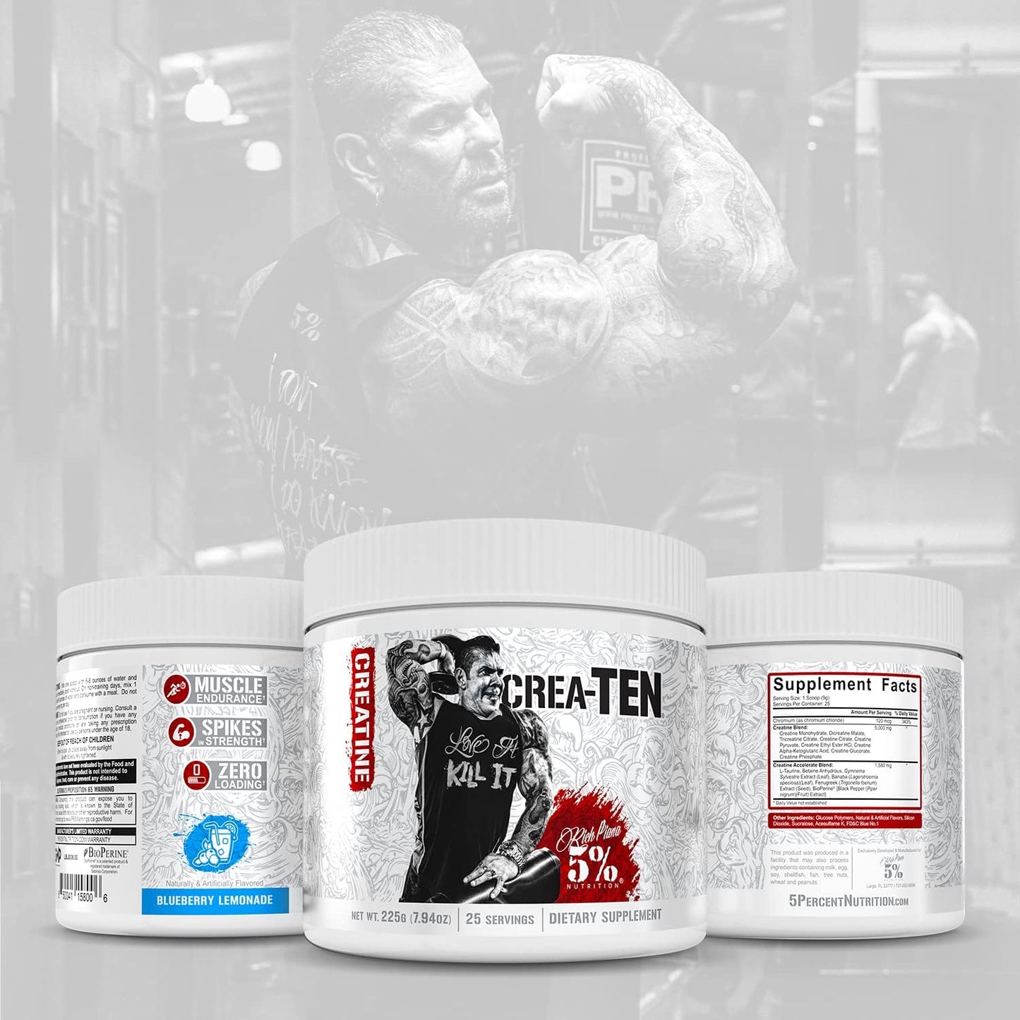 5% Nutrition CreaTEN Creatine Complex for Muscle Gain, Power & Recovery (Blueberry Lemonade)