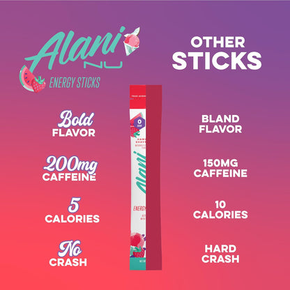 Alani Nu Hawaiian Shaved Ice Energy Sticks, Zero Sugar, 200mg Caffeine (10 Pack)