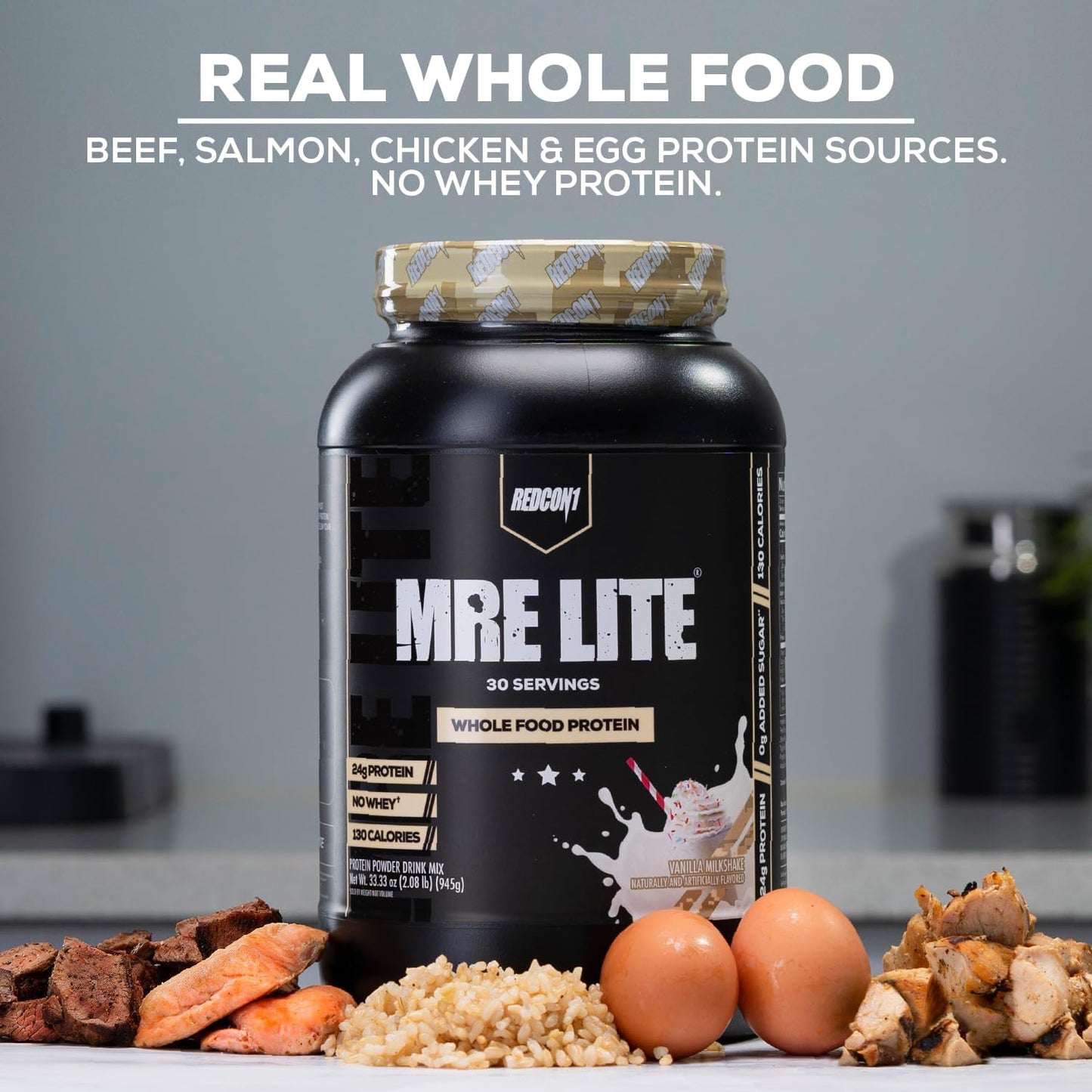 REDCON1 MRE Lite Whole Food Protein, Fudge Brownie - Low Carb (30 Servings)