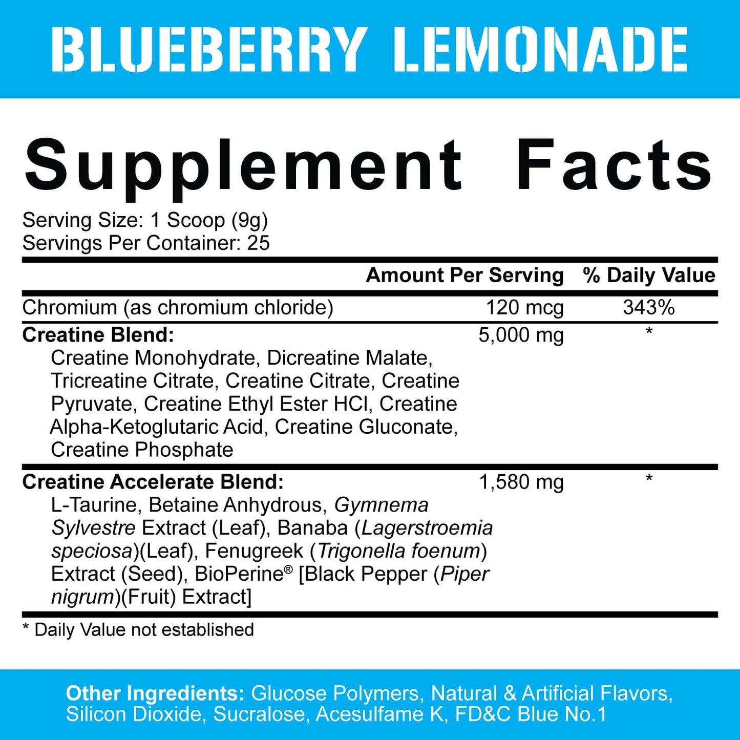 5% Nutrition CreaTEN Creatine Complex for Muscle Gain, Power & Recovery (Blueberry Lemonade)