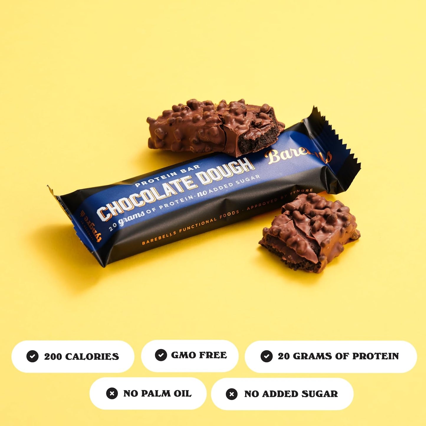 Barebells Chocolate Dough Protein Bars, 20g Protein, 1g Sugar (12 Pack, 1.9oz)