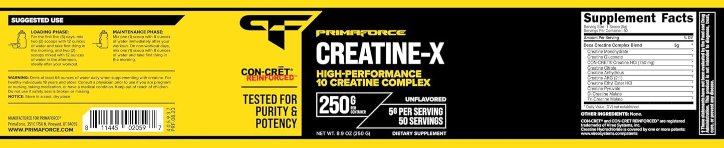 Primaforce Creatine-X High-Performance Creatine Complex, Unflavored (250g)