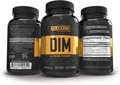 5% Nutrition Core DIM Supplement for Estrogen Regulation (60 VegCaps/30 Servings)