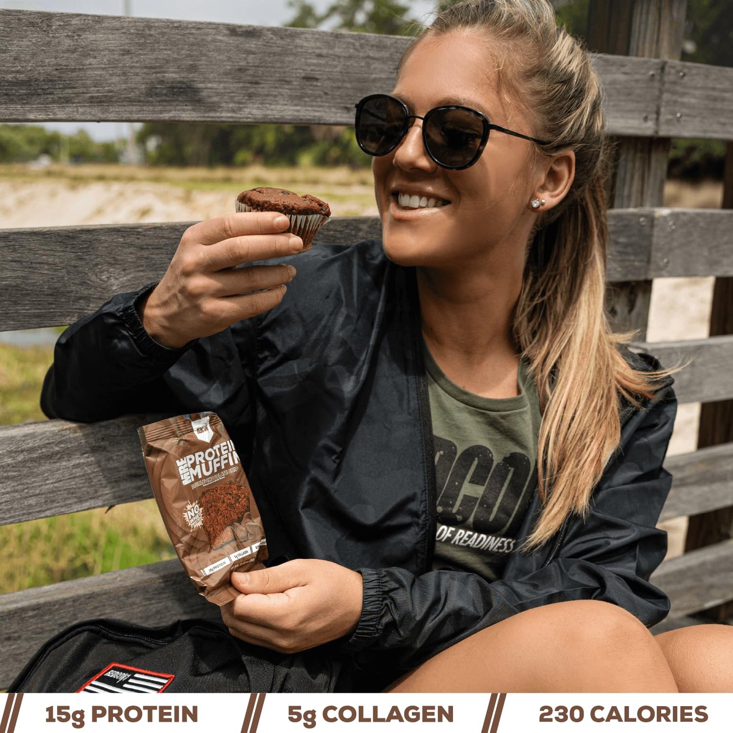 REDCON1 MRE Double Chocolate Chip Protein Muffin - Whole Food (12 Pack)