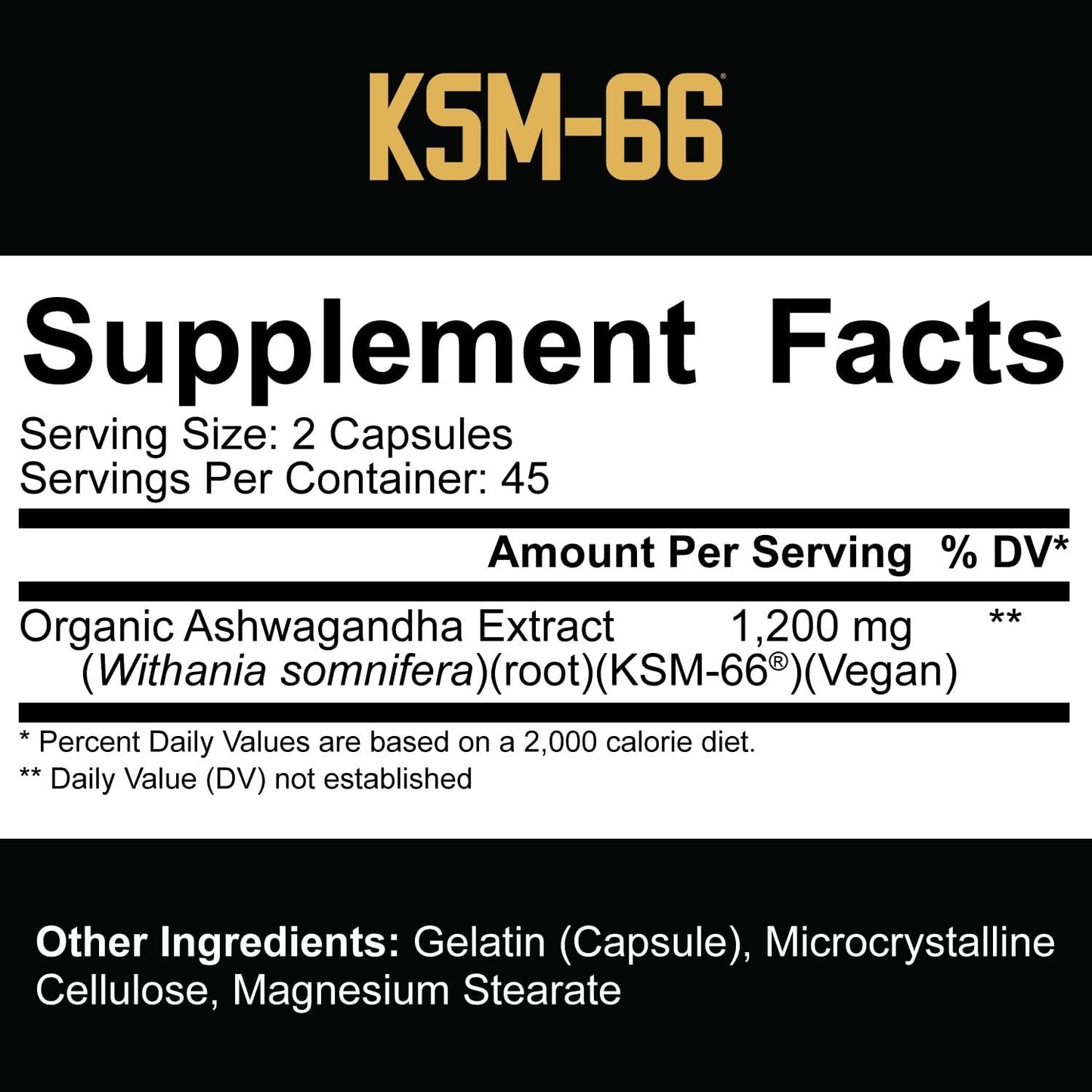 5% Nutrition Core KSM-66 Ashwagandha, High Potency Withanolides (90 Capsules, 45 Servings)