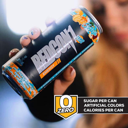 REDCON1 Cali Splash Zero Sugar Energy Drink, 200mg Caffeine, Nootropic (12ct)