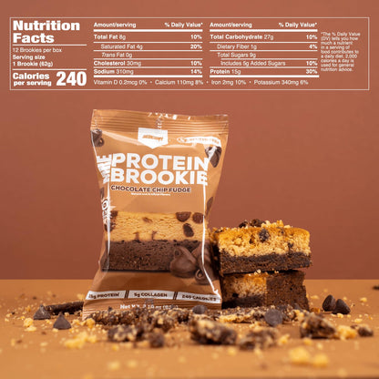 REDCON1 MRE Brookie Protein Snack - Chocolate Chip Fudge (12 Pack)