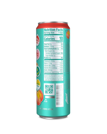 Alani Nu Juicy Peach Energy Drink, 200mg Caffeine, Zero Sugar (12 Pack)