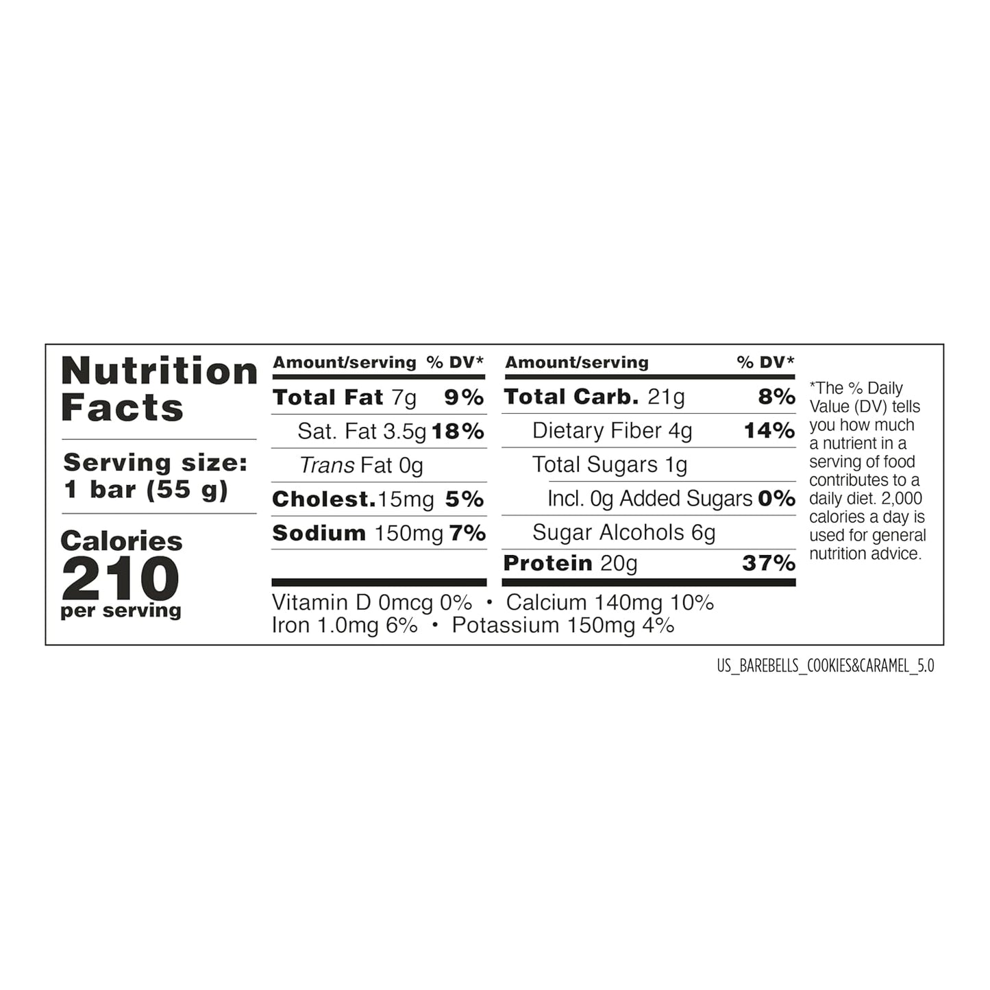 Barebells Protein Bars, Cookies & Caramel, 20g Protein, 1g Sugar (12ct, 1.9oz)