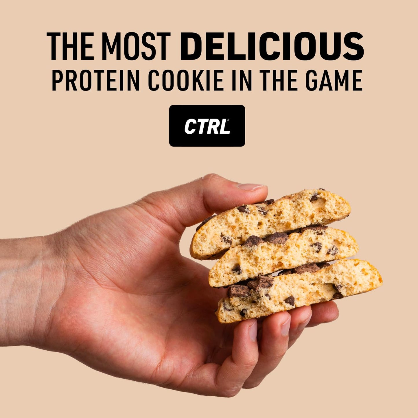 CTRL Soft Baked Chocolate Chunk Protein Cookies (12 Pack, 15g Protein, 4g Collagen & Fiber)