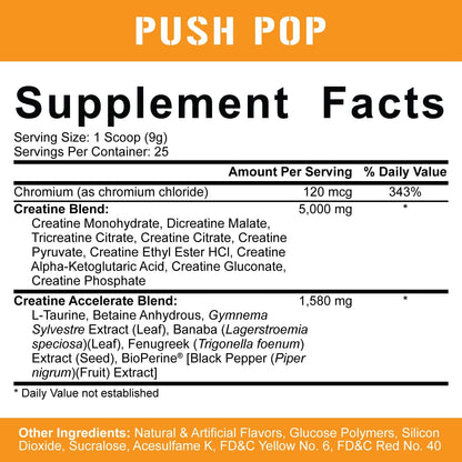 5% Nutrition CreaTEN Creatine for Muscle Gain, Power & Recovery (Push Pop)