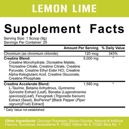 5% Nutrition CreaTEN Creatine for Muscle Gain, Power & Recovery (Lemon Lime)