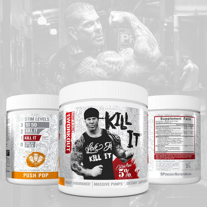 5% Nutrition Kill It Pre Workout w/Creatine, Caffeine, NO Boost (13.23oz, 30srv)