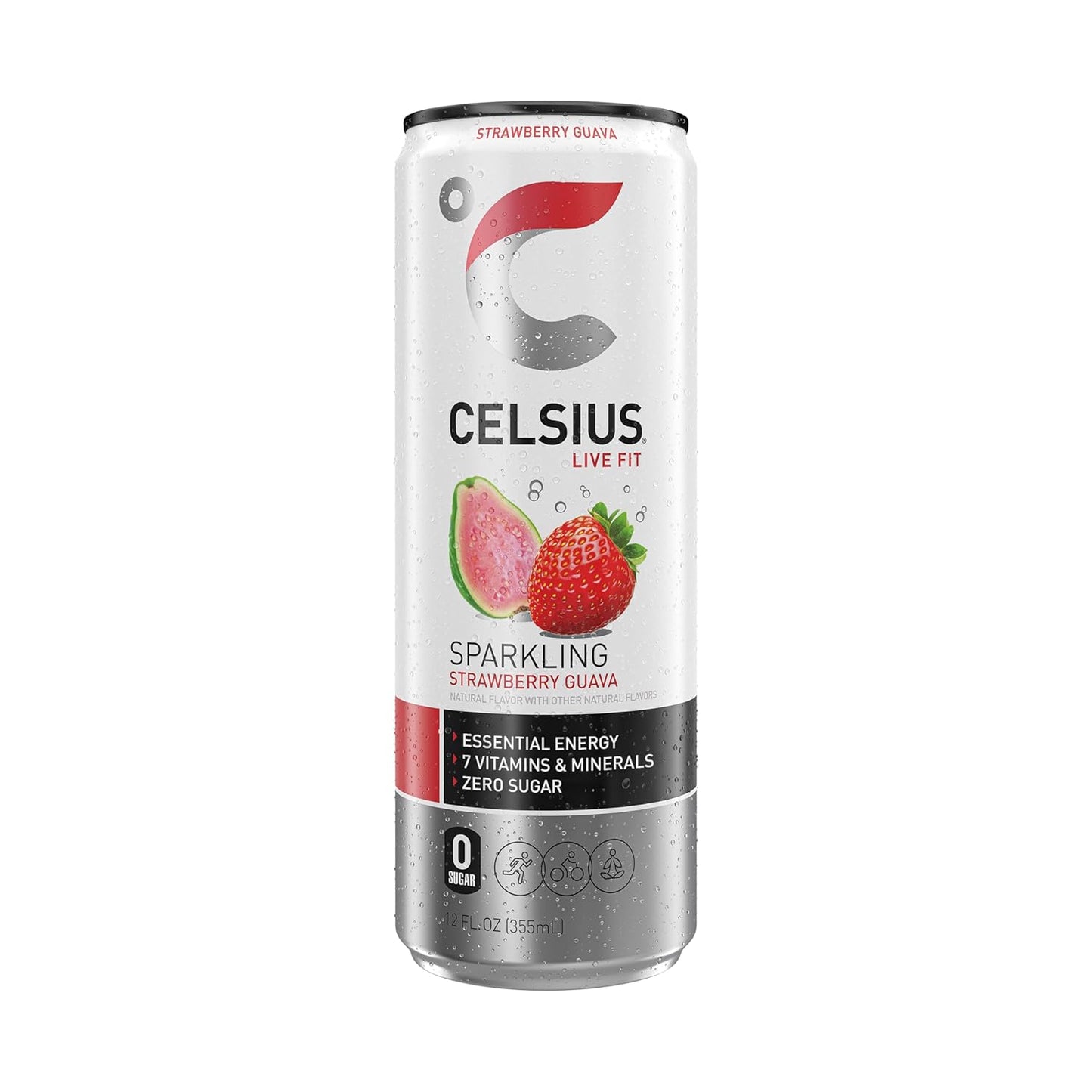 Celsius Strawberry Guava Energy Drink (12 Fl Oz, Pack of 12)