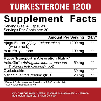 5% Nutrition Turkesterone & Ecdysterone Complex (120 Capsules, 1 Month Supply)