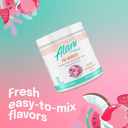 Alani Nu Hawaiian Shaved Ice Pre-Workout Powder (200mg Caffeine, 30 Servings)